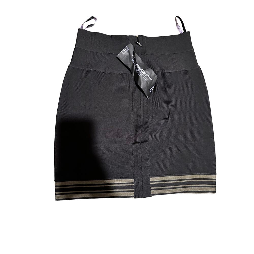 Herve Leger Black Bandage Mini Skirt Small Size NWT